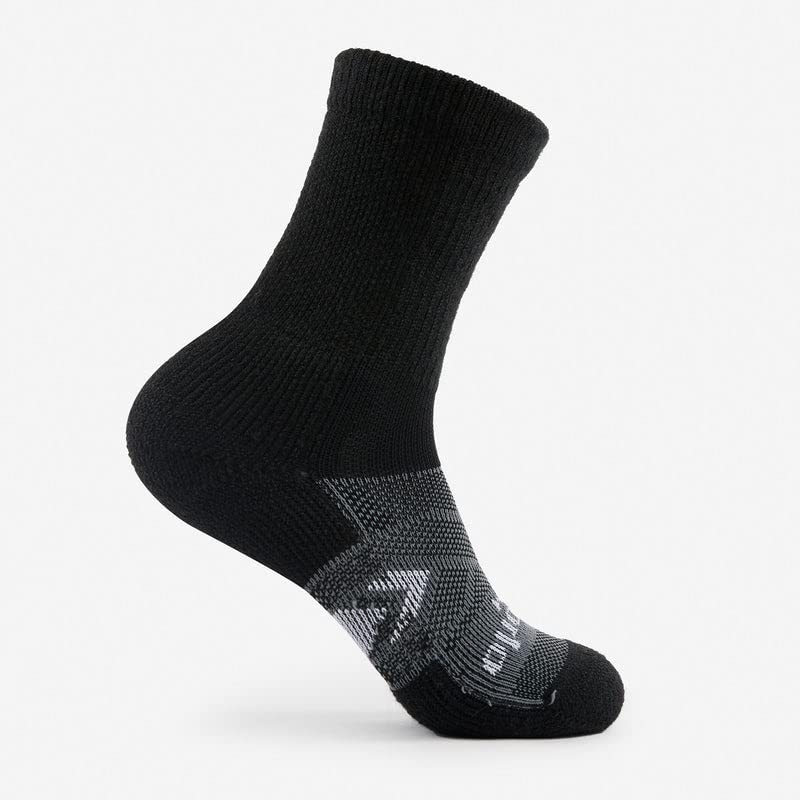 Thorlos Unisex Adult's 12 Hour Shift Thick Padded Crew Work Socks, Black/Grey Large - Image 4